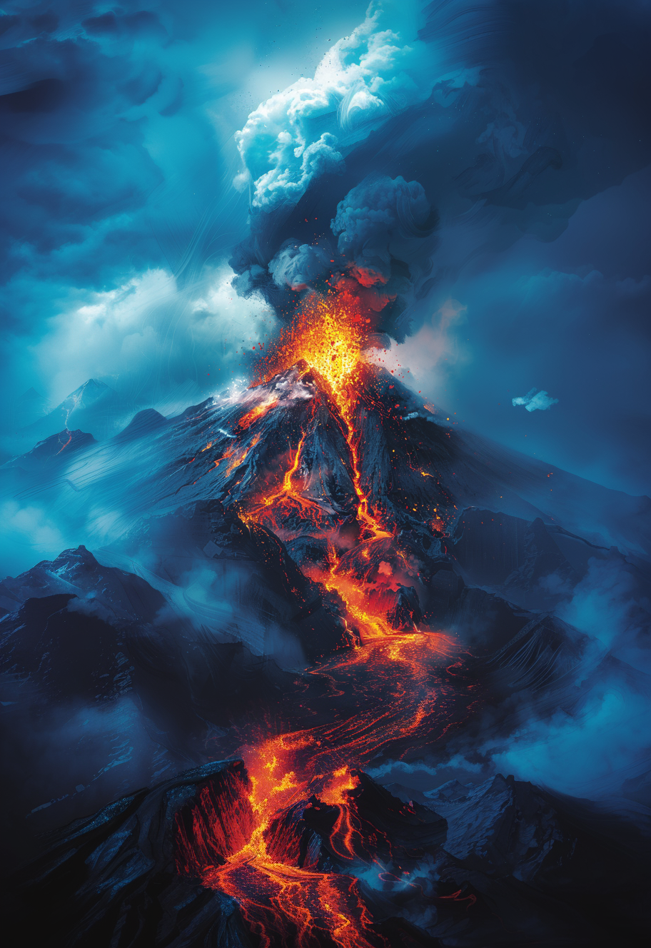 Fictional Thera Volcano Eruption